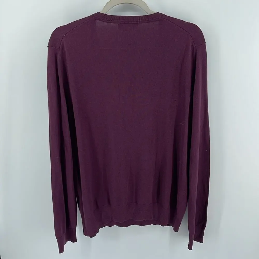 Banana Republic Luxury Blend silk cotton V-neck pullover sweater sz L